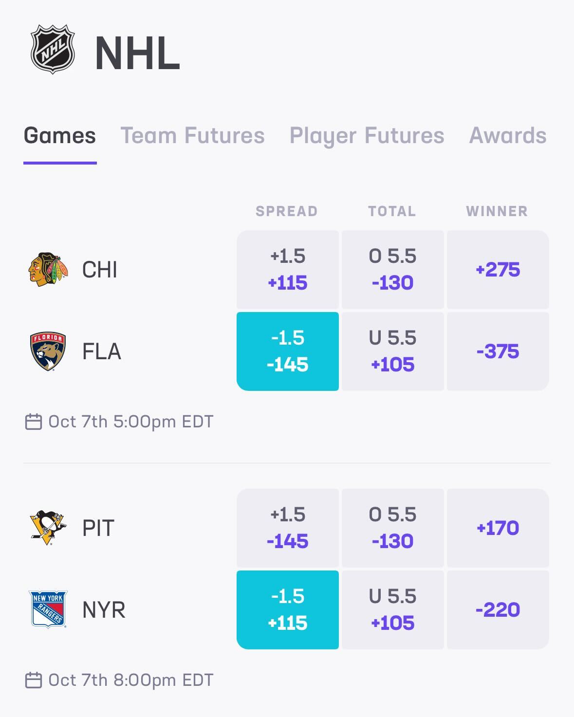 Puck Line Betting at Hard Rock Bet