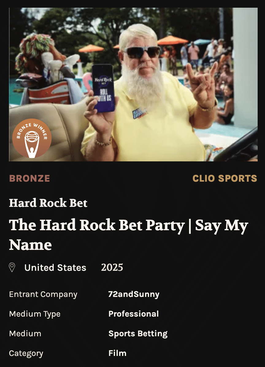 Hard Rock Bet Bronze Clio