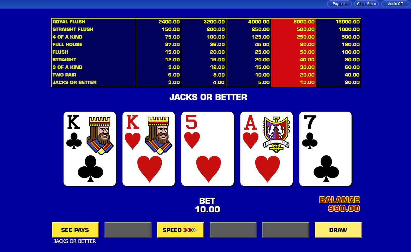 Jacks or Better Video poker